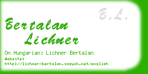 bertalan lichner business card